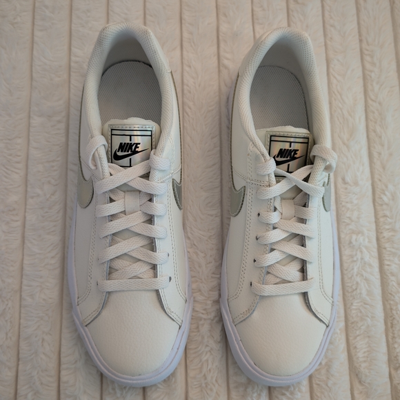 Nike Court Royal AC White and Silver Casual Sneakers - Picture 2 of 3